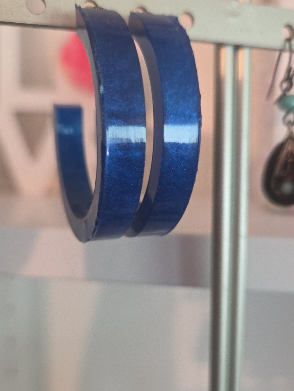 Blue Hoop Earrings - Women Jewelry